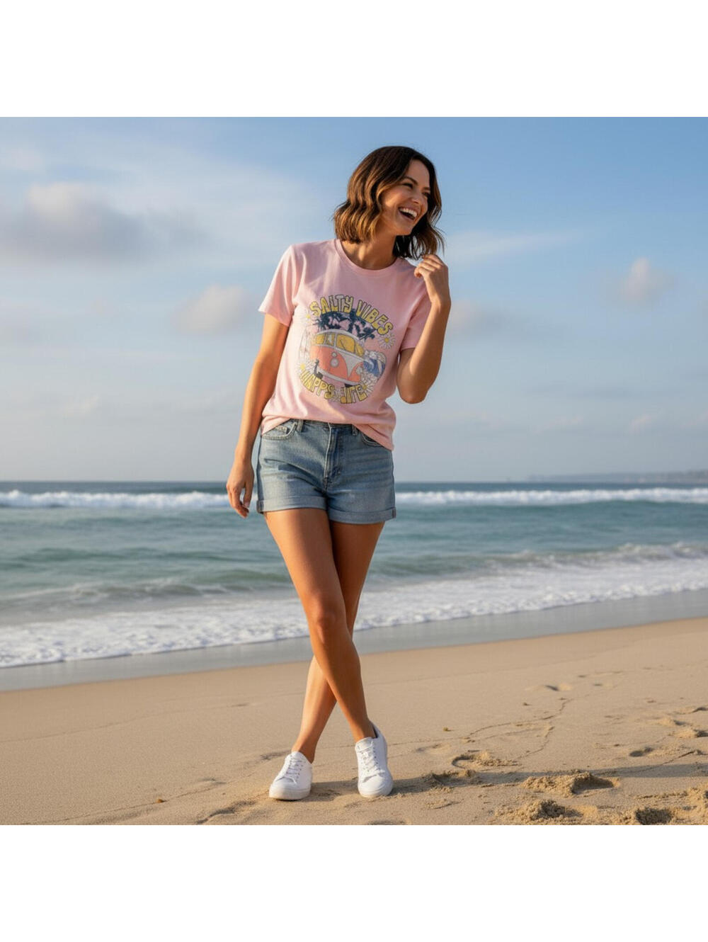 Pink Closet Women's L T-Shirt Salty Vibes NWT